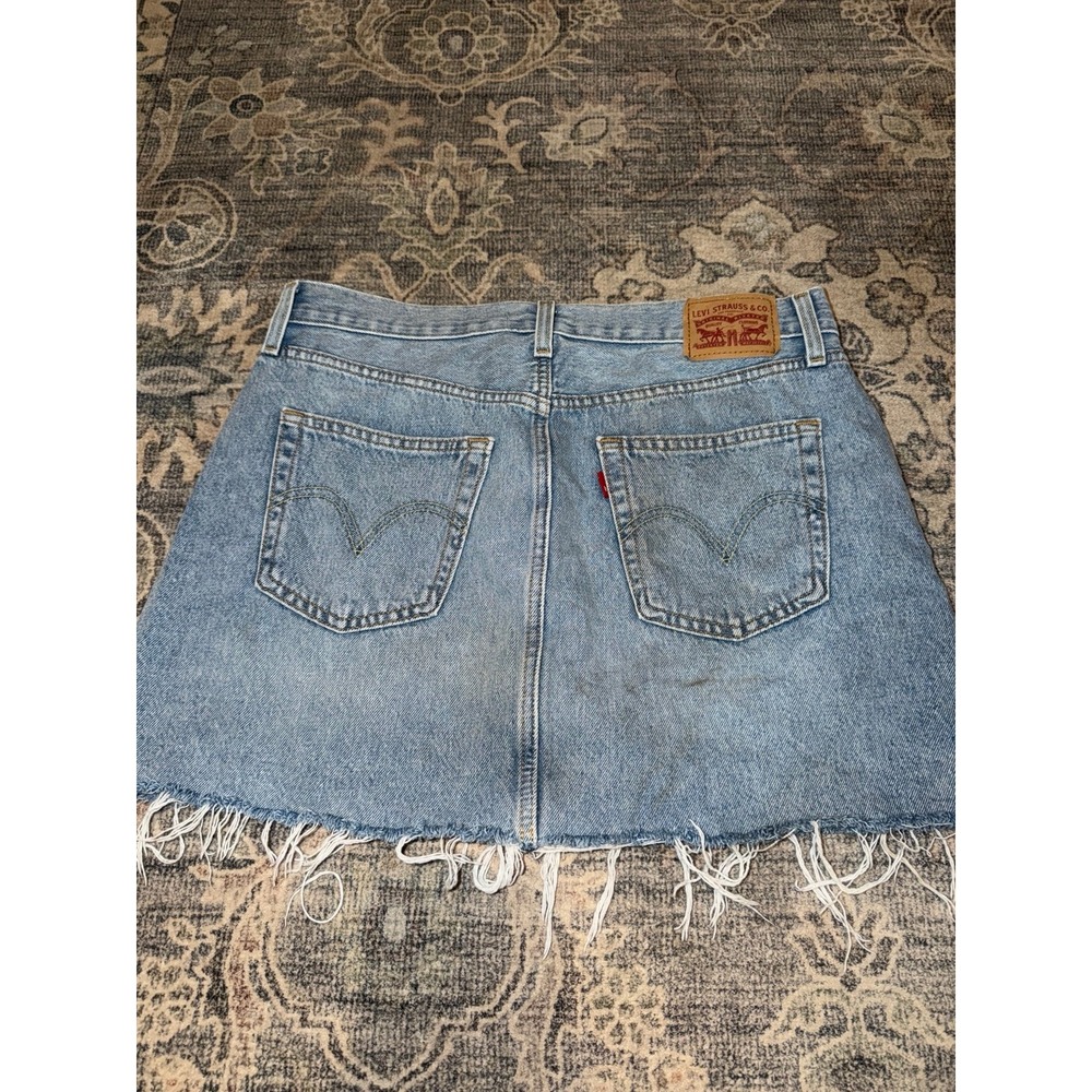 Levi's Icon Denim Mini Skirt Frayed Light Wash